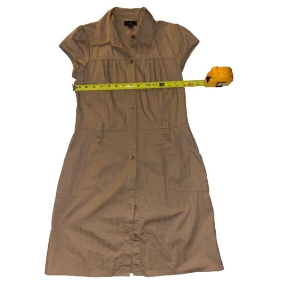 IZ Byer California Short Sleeve Button Down Khaki Dress Size M - Picture 5 of 6